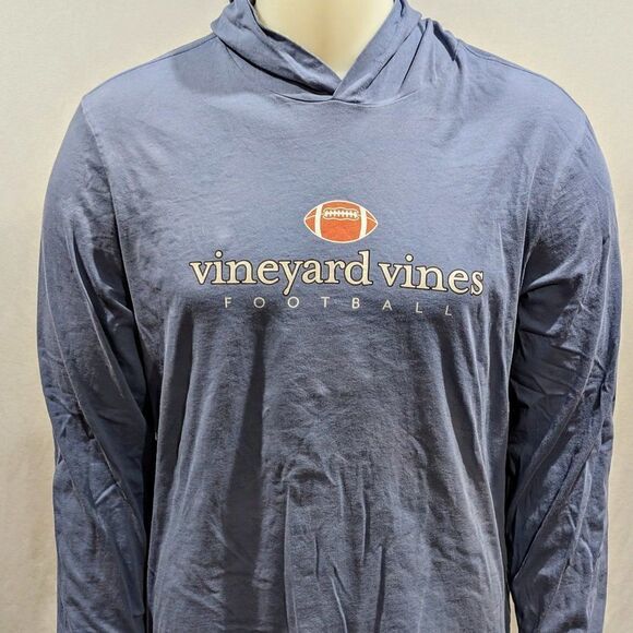 Vineyard Vines Football Hooded T shirt - Picture 1 of 3